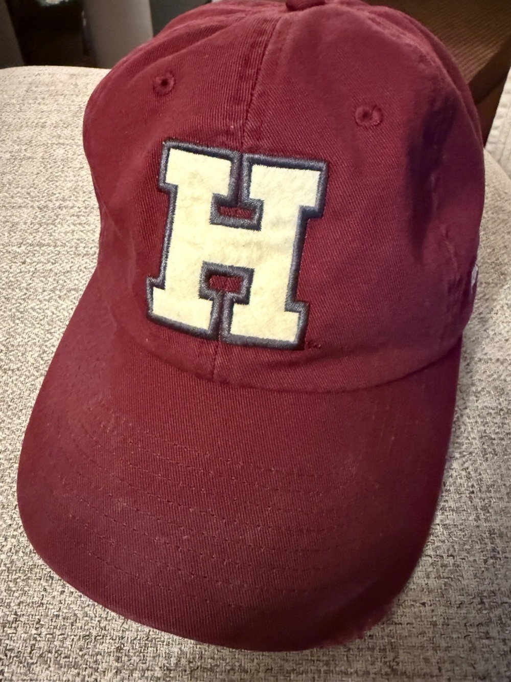 Harvard Crimson Embroidered “H” Baseball Cap | Maroon | Adjustable | Fair Condit